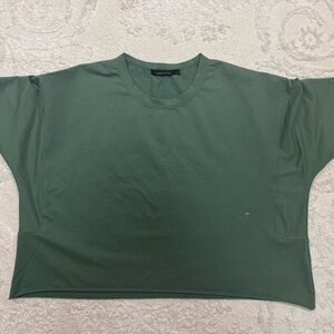 Carpetcom Green‎ Boxy Oversized Crop Tee Women’s XL Short Sleeve